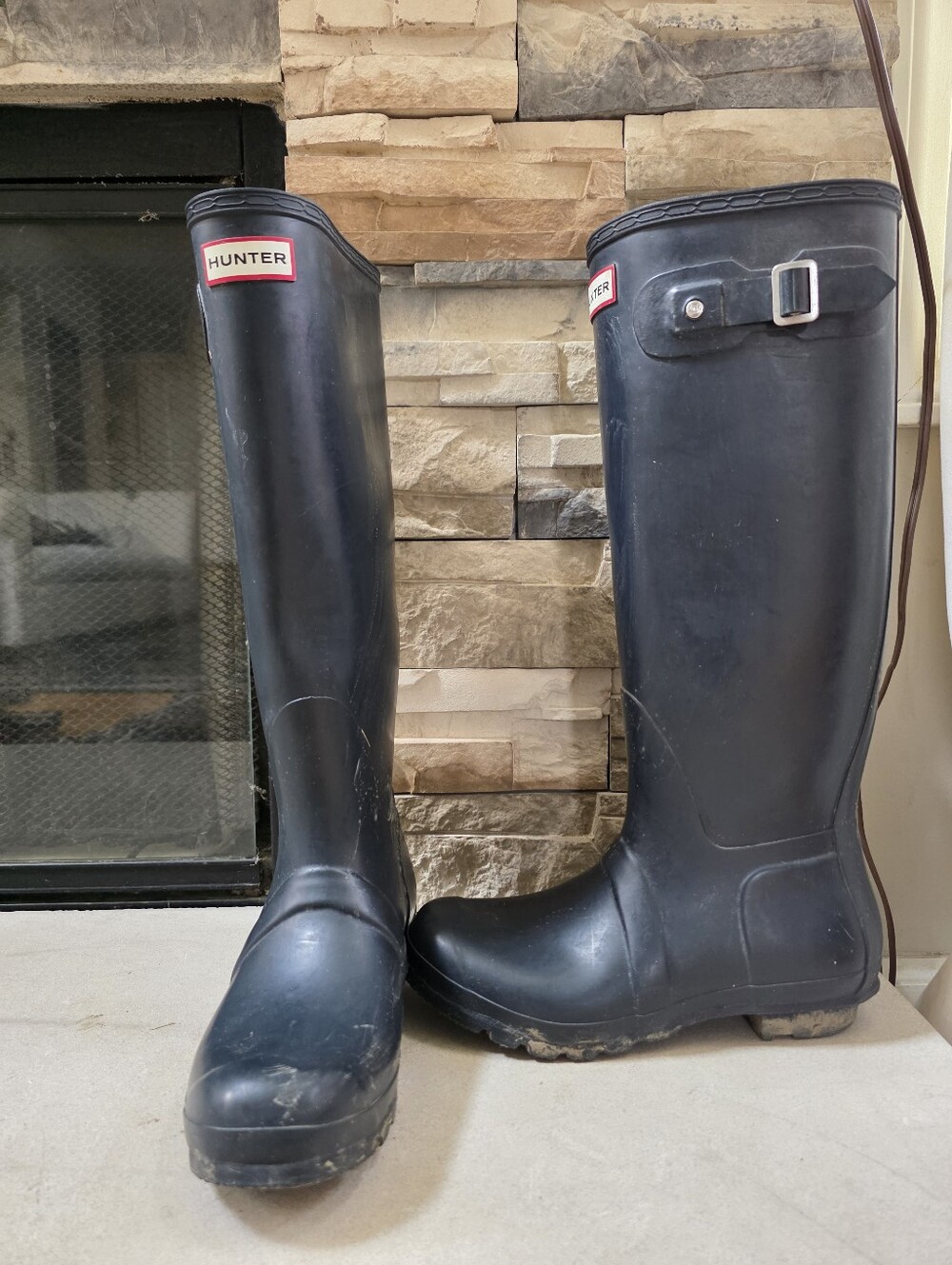 Hunter Women's Original Tall Rain Boots Black Knee High 7M/8F - Picture 2 of 13